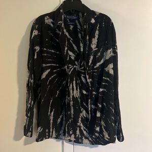 Boston Public, size Men’s medium. 100% cotton. Black and gray tie die